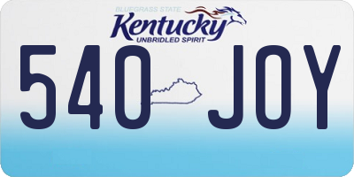 KY license plate 540JOY