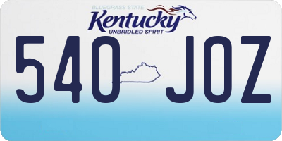 KY license plate 540JOZ