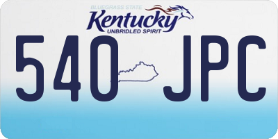 KY license plate 540JPC