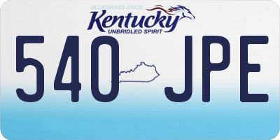 KY license plate 540JPE
