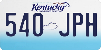 KY license plate 540JPH