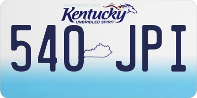 KY license plate 540JPI