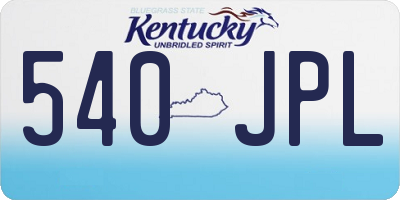 KY license plate 540JPL