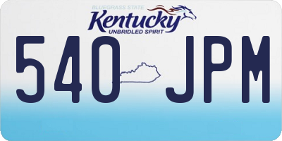 KY license plate 540JPM