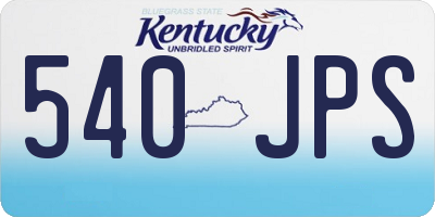 KY license plate 540JPS