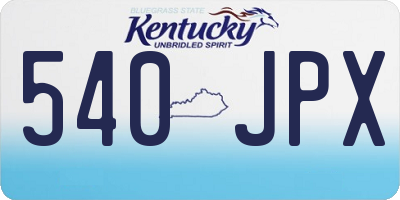 KY license plate 540JPX