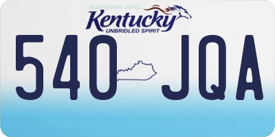 KY license plate 540JQA