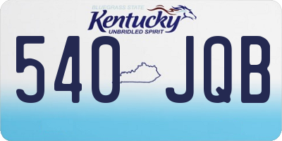 KY license plate 540JQB