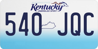 KY license plate 540JQC