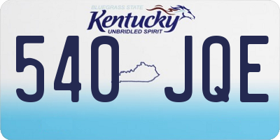KY license plate 540JQE