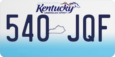 KY license plate 540JQF