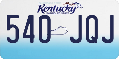 KY license plate 540JQJ