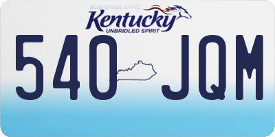 KY license plate 540JQM