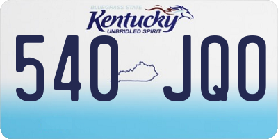 KY license plate 540JQO