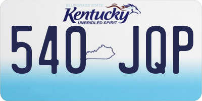 KY license plate 540JQP
