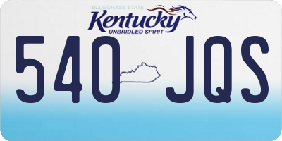 KY license plate 540JQS
