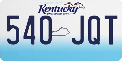 KY license plate 540JQT