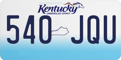 KY license plate 540JQU