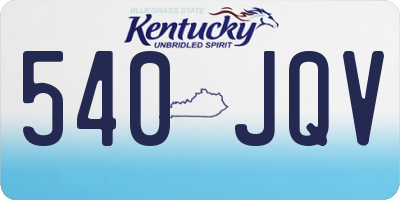 KY license plate 540JQV