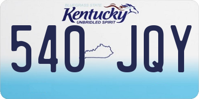 KY license plate 540JQY