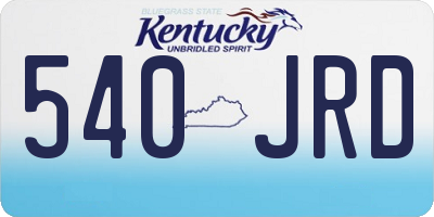 KY license plate 540JRD
