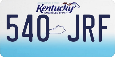 KY license plate 540JRF