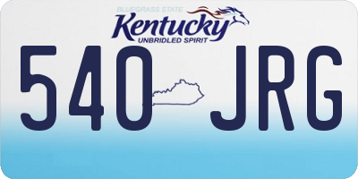 KY license plate 540JRG