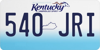 KY license plate 540JRI