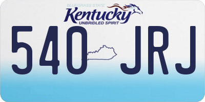 KY license plate 540JRJ
