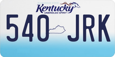 KY license plate 540JRK