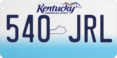 KY license plate 540JRL