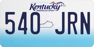 KY license plate 540JRN