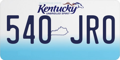 KY license plate 540JRO