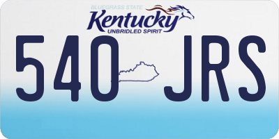 KY license plate 540JRS