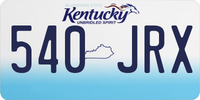 KY license plate 540JRX