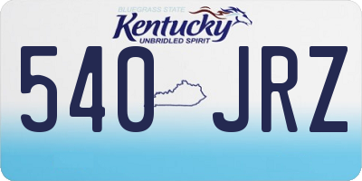 KY license plate 540JRZ