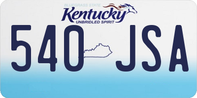 KY license plate 540JSA