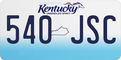 KY license plate 540JSC