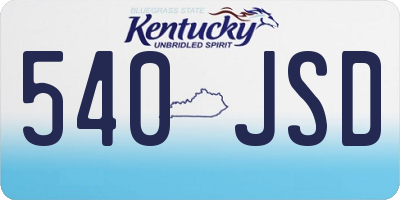 KY license plate 540JSD