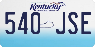 KY license plate 540JSE