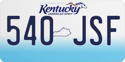 KY license plate 540JSF