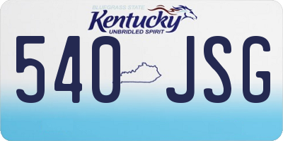 KY license plate 540JSG