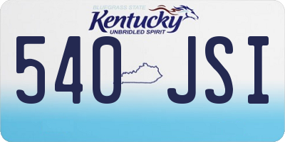 KY license plate 540JSI