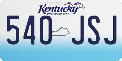KY license plate 540JSJ