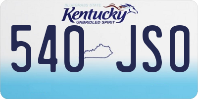 KY license plate 540JSO