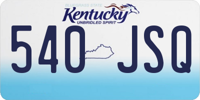 KY license plate 540JSQ