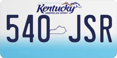 KY license plate 540JSR
