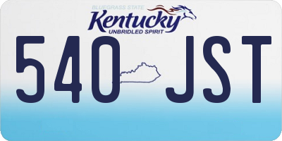 KY license plate 540JST