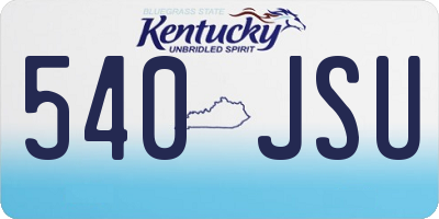 KY license plate 540JSU