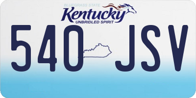 KY license plate 540JSV